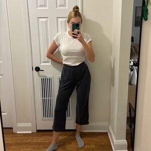 Lululemon soft stream high waisted cropped pants with pull string